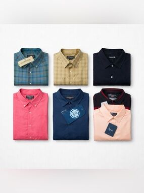 Lot of 7 Mens Button Down Shirts & Polos Size Large NWT/NWOT